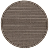 8' Round Mocha Geometric Pattern Indoor Outdoor Area Rug