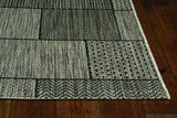 3'X4' Grey Machine Woven Uv Treated Geometric Blocks Indoor Outdoor Accent Rug