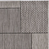 8'X11' Grey Machine Woven Uv Treated Geometric Indoor Outdoor Area Rug