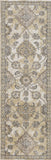 2' X 7' Ivory Sand Floral Vine Wool Indoor Runner Rug