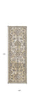 8'X11' Ivory Sand Machine Woven Bordered Floral Vines Indoor Area Rug