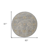 5'X8' Sage Green Machine Woven Traditional Indoor Area Rug