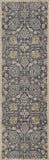 3' X 5' Taupe Floral Vine Bordered Wool Indoor Area Rug
