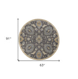 5'X8' Taupe Machine Woven Traditional Indoor Area Rug