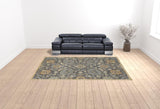 9'X13' Taupe Machine Woven Vintage Floral Traditional Indoor Area Rug