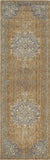 2' X 7' Coffee Vintage Medallion Bordered Wool Indoor Runner Rug