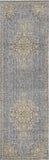 5'X8' Slate Grey Machine Woven Traditional Medallion Indoor Area Rug