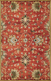 7' Sienna Orange Hand Tufted Wool Traditional Floral Indoor Runner Rug