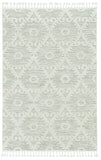 5' X 8' Ivory Or Beige Geometric Diamond Indoor Area Rug With Fringe