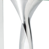 14 Mouth Blown Crystal Non Tarnish Aluminum And Glass Vase