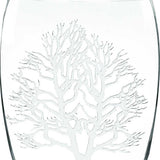 12 Mouth Blown Frosted Crystal European Made Tree Of Life Vase