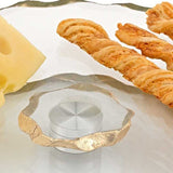 13 Hand Decorated Chiseled Edge Gold Leaf Turning Platter