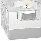 Hand Crafted Crystal Block Pair Of Tlite Holders