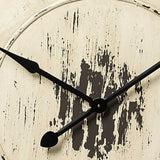 3" Circle Antiqued White Wood Analog Wall Clock