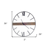 3" Circle Antiqued White Wood Analog Wall Clock