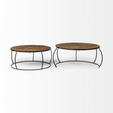 S2 41" &amp; 38" Round Wood Top Nesting Coffee Tables