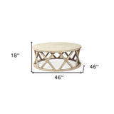 S2 41" &amp; 38" Round Wood Top Nesting Coffee Tables
