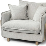 42" Gray Linen Arm Chair