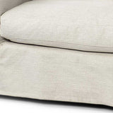 42" Gray And Wood Brown Fabric Arm Chair