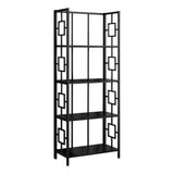62" Black Metal Geometric Bookcase