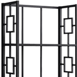 62" Black Metal Geometric Bookcase