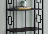 62" Black Metal Geometric Bookcase