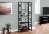 62" Black Metal Geometric Bookcase