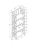 62" Black Metal Geometric Bookcase