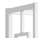 62" White Metal Four Tier Geometric Bookcase
