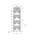 62" White Metal Four Tier Geometric Bookcase