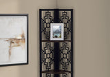 62" Espresso Metal Corner Bookcase