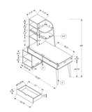 62" Espresso Metal Corner Bookcase
