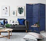 3 Panel Light Blue Shutter Screen Room Divider