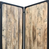 3 Panel Black And Brown Room Divider With An Optical Illusion