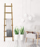 59" X 18" X 2" White Decorative Ladder Shelve