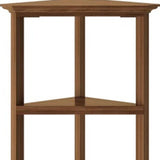 60" Walnut Solid Wood Four Tier Corner Bookcase