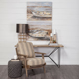 Solid Mango Wood Finish Console Table With Multi Level Shelf
