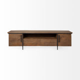 18" Brown 4 Legs Console Table With Storage