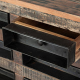 Brown Solid Mango Wood Sideboard With 3 Cabinets And 3 Drawers
