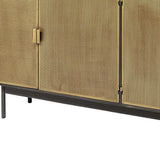 Medium Brown Solid Mango Wood Finish Sideboard With 6 Easy Sliding Drawers