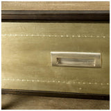 White Marble Console Table With Brass Toned Iron Base
