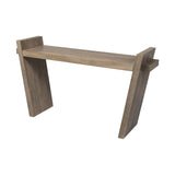 Medium Brown Solid Mango Wood Finish Console Table With Slanted Base Design
