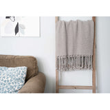 4 Step Rustic Weathered Grey Wood Ladder Shelf