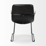 Black Faux Leather With Seat Black Iron Frame Dining Chair