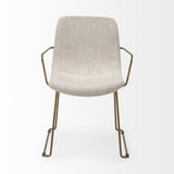 Cream Fabric Wrap With Gold Metal Frame Dining Chair