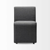 Set Of Two Gray Upholstered Fabric Side Chairs