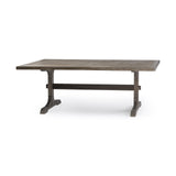 84X40 Grey Solid Wood Top And Base Dining Table