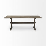 84X40 Grey Solid Wood Top And Base Dining Table