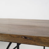 48" Round Brown Solid Wood Table Top And Base Dining Table