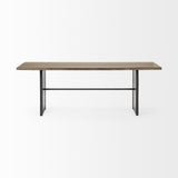 84X38 Brown Solid Wood Top And Base Dining Table